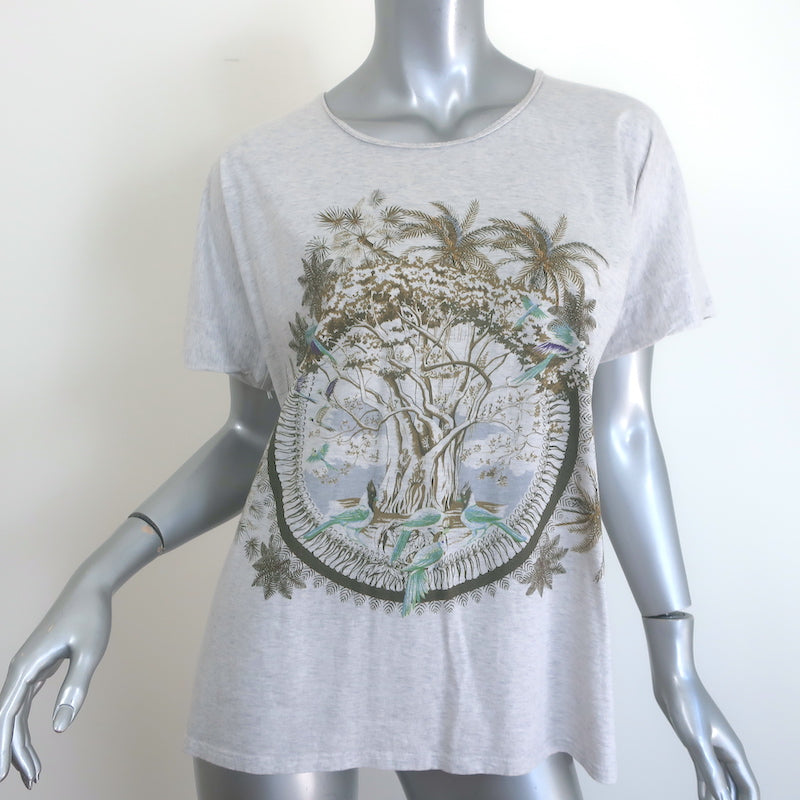 Hermes Magic Tree T-Shirt Light Heather Gray Melange Size 36 Short Sleeve Top