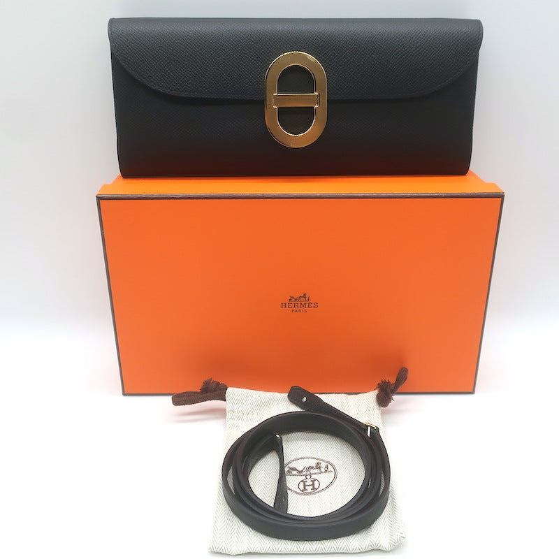 Hermes Maillon Chaine d'Ancre Wallet to Go Black