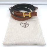 Hermes Reversible H 20mm Belt Brown & Black Leather Size 90