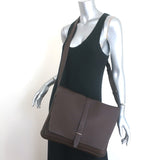 Hermes Steve Light Messenger Bag Dark Brown Togo Leather