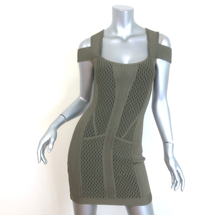 Herve Leger Evanne Cold Shoulder Mesh Bandage Dress 