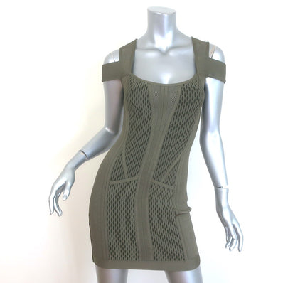 Herve Leger Evanne Cold Shoulder Mesh Bandage Dress 