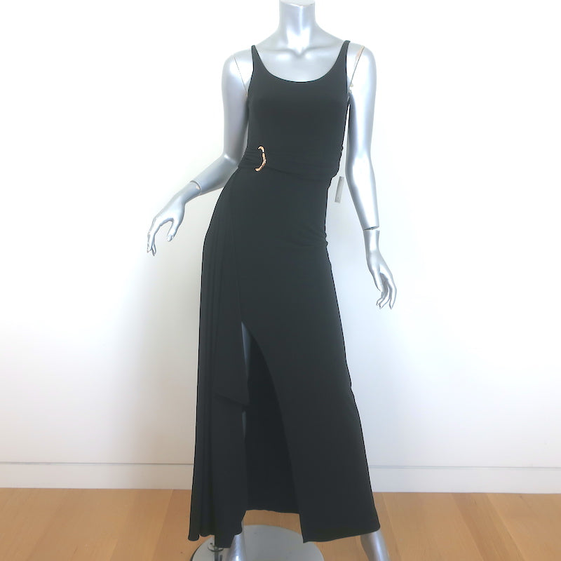 Herve Leger Mila Gown Black Stretch Jersey Size Small 
