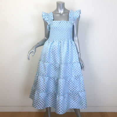 Hill House Home The Ellie Nap Dress Blue Metallic Snowflake