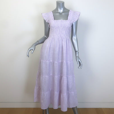 Hill House Home The Ellie Nap Dress Lilac Striped Linen 