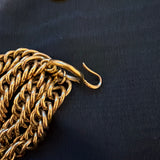 Vintage Chanel Quilted Logo Plate Double Chain Coin Belt Gold