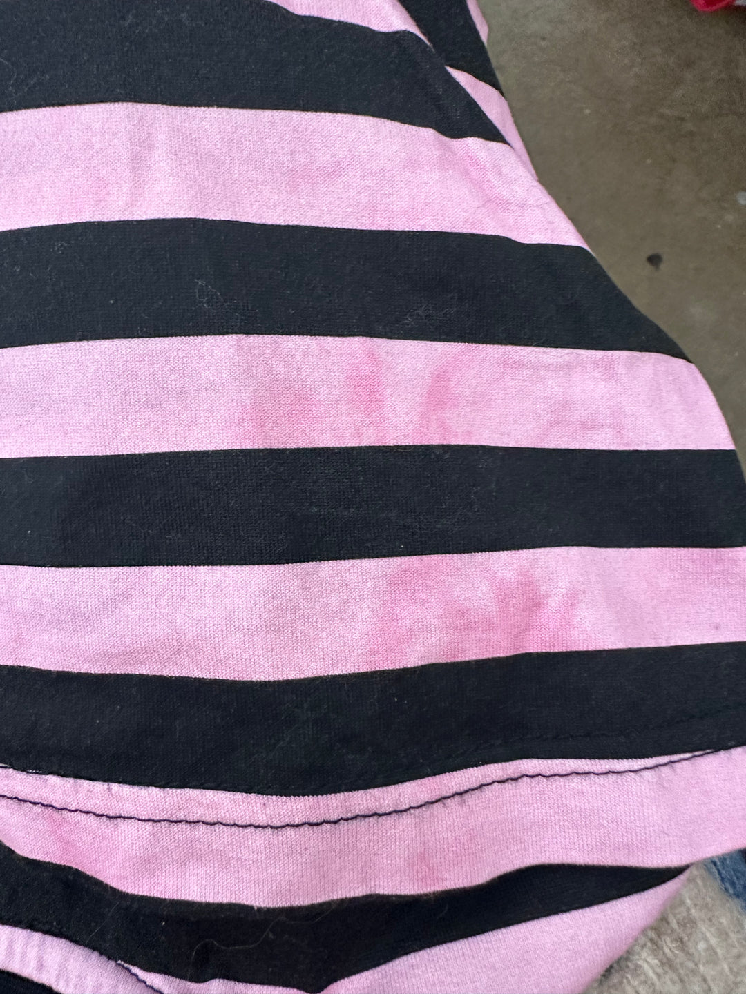 Givenchy Full Moon Striped T-Shirt Pink/Black Size Small Short Sleeve Top