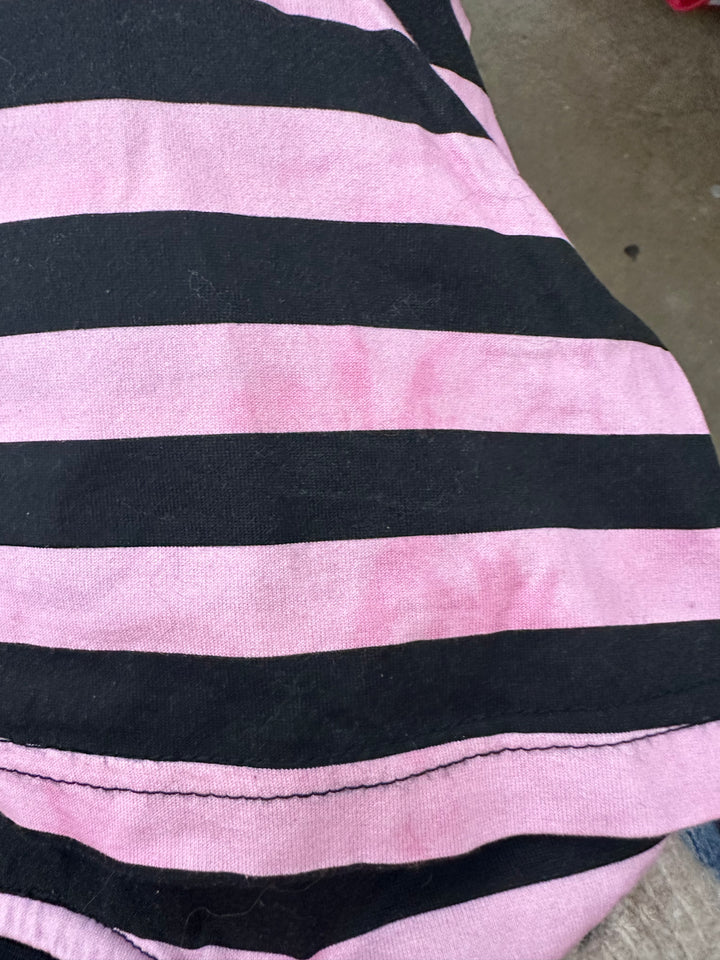 Givenchy Full Moon Striped T-Shirt Pink/Black Size Small Short Sleeve Top