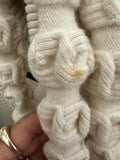Chanel Textured Knit Tunic Sweater with Removable Belt Cream Wool Size 42