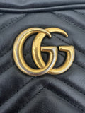 Gucci GG Marmont Small Shoulder Bag Black Matelasse Leather Crossbody