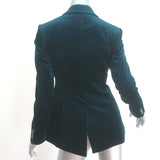 Theory Velvet Power Jacket Teal Size 0 One-Button Blazer