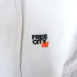 FREECITY Embroidered Logo Zip-Up Hoodie Sweatshirt Off-White Size 2