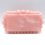 Cult Gaia Eos Box Clutch Pearlescent Pink Acrylic NEW