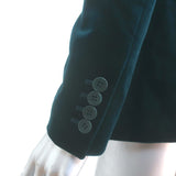 Theory Velvet Power Jacket Teal Size 0 One-Button Blazer