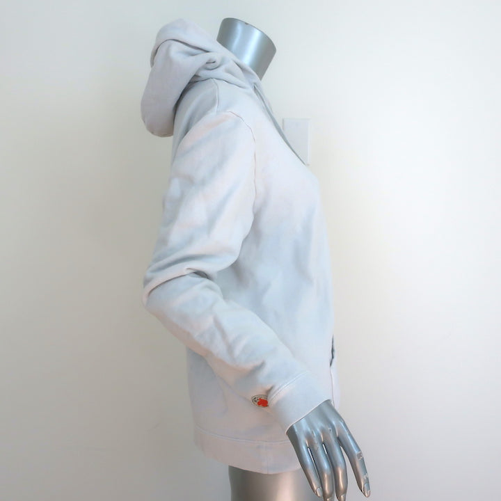 FREECITY Embroidered Logo Zip-Up Hoodie Sweatshirt Off-White Size 2