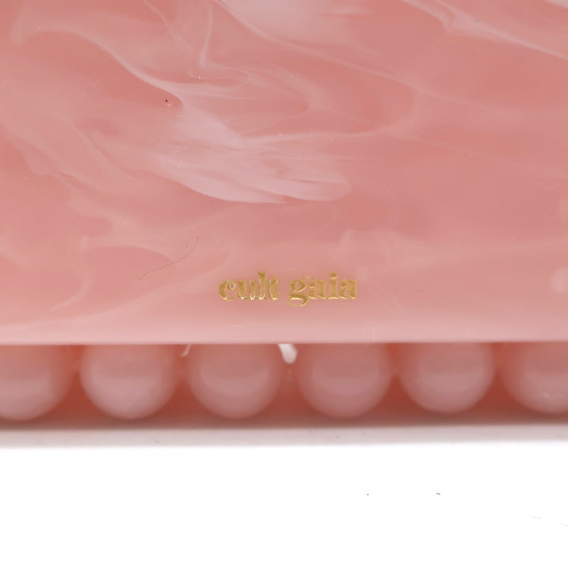 Cult Gaia Eos Box Clutch Pearlescent Pink Acrylic NEW