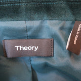 Theory Velvet Power Jacket Teal Size 0 One-Button Blazer