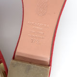 Aquazzura Wild Thing Flat Slide Sandals Red Fringed Suede Size 37.5