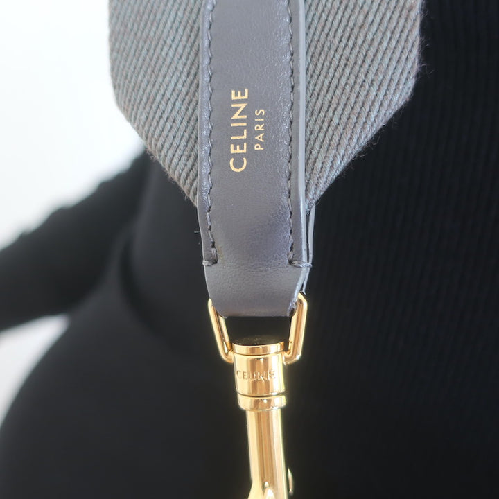 Celine Bucket 16 Bag Taupe Grained Leather Crossbody