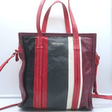 Balenciaga Bazar S Shopper Tote Red/Multi Striped Leather Crossbody Bag