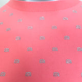 Alexander Wang Crystal Logo Crop Top Pink Size Small Short Sleeve Tee NEW