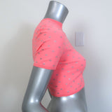 Alexander Wang Crystal Logo Crop Top Pink Size Small Short Sleeve Tee NEW