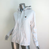 FREECITY Embroidered Logo Zip-Up Hoodie Sweatshirt Off-White Size 2