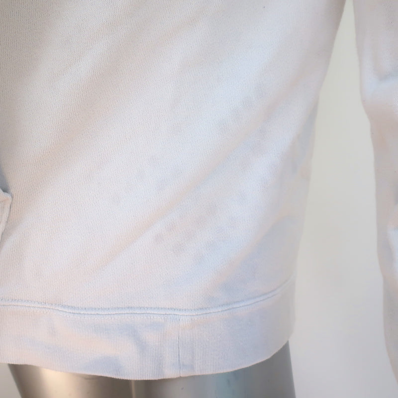 FREECITY Embroidered Logo Zip-Up Hoodie Sweatshirt Off-White Size 2
