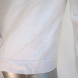 FREECITY Embroidered Logo Zip-Up Hoodie Sweatshirt Off-White Size 2