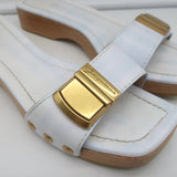 Jacquemus Les Sandales Tatanes Buckle Slide Sandals White Leather Size 37