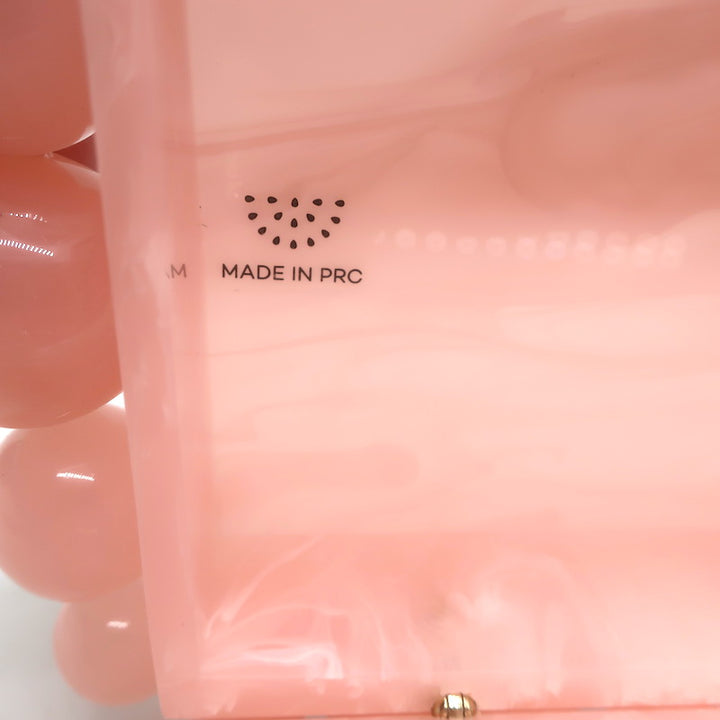 Cult Gaia Eos Box Clutch Pearlescent Pink Acrylic NEW