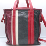 Balenciaga Bazar S Shopper Tote Red/Multi Striped Leather Crossbody Bag