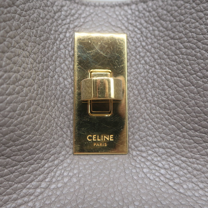 Celine Bucket 16 Bag Taupe Grained Leather Crossbody