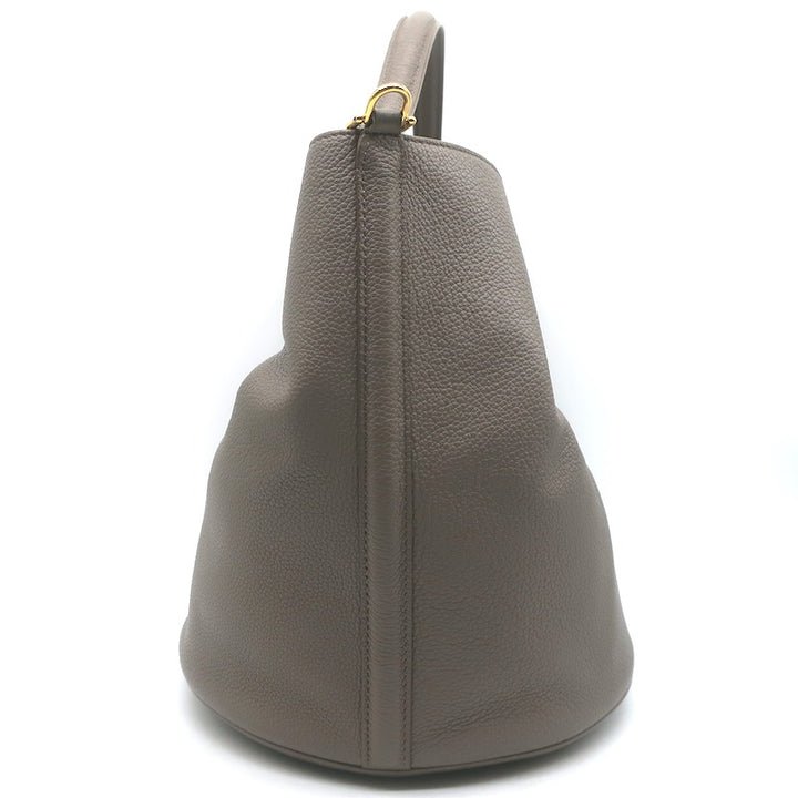 Celine Bucket 16 Bag Taupe Grained Leather Crossbody