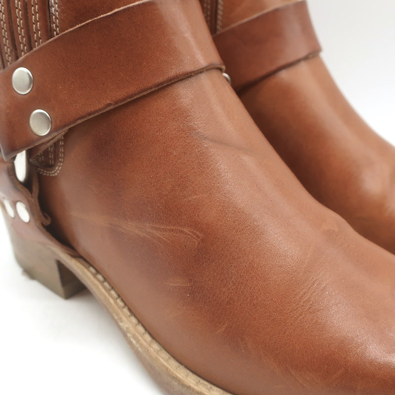 RE/DONE Cavalry Harness Boots Caramel Burnished Leather Size 38