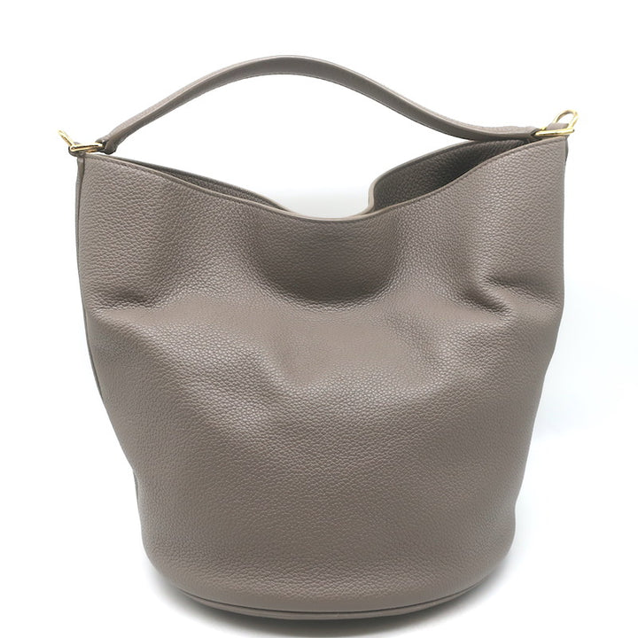 Celine Bucket 16 Bag Taupe Grained Leather Crossbody