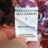 Ulla Johnson Ambre Frilled Shorts Purple Printed Cotton Size 6