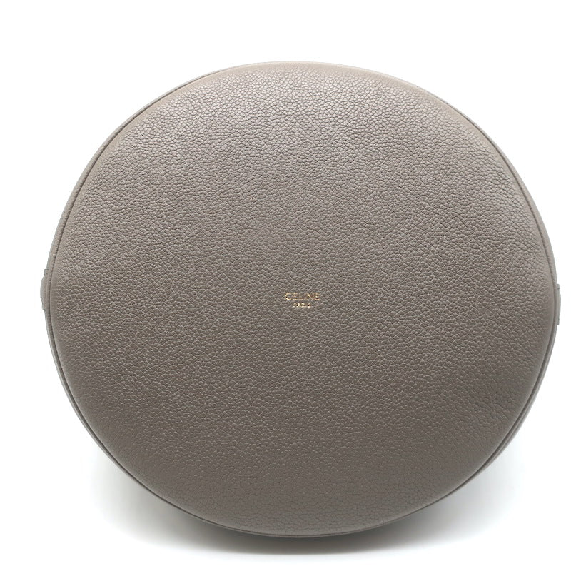 Celine Bucket 16 Bag Taupe Grained Leather Crossbody