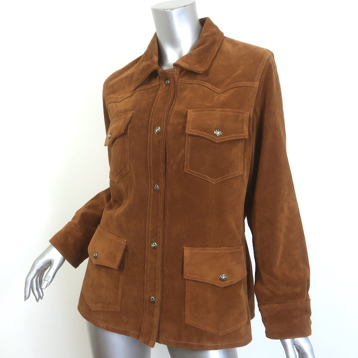 Nili Lotan Justine Suede Western Jacket Terracotta Size Large