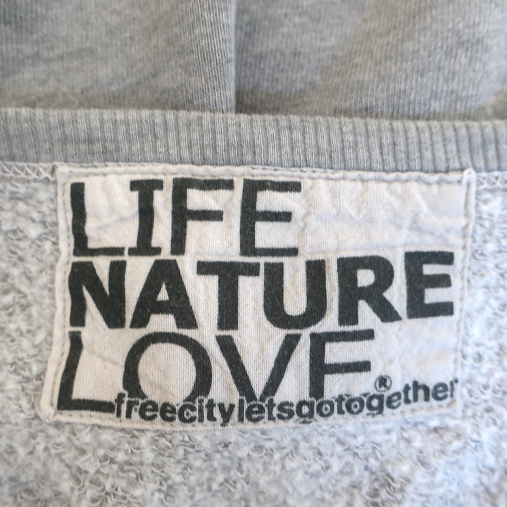 FREECITY Str8up Raglan Sweatshirt Gray Size Medium Crewneck Pullover