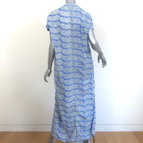 Bell Kaftan Midi Dress Blue Paisley Print Cotton-Silk Size Small NEW