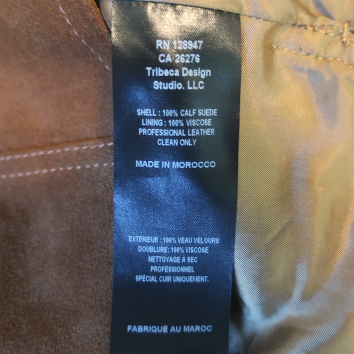 Nili Lotan Justine Suede Western Jacket Terracotta Size Large
