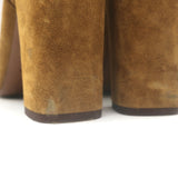 Yves Saint Laurent lace-up Babies sandals in tan suede, open-toe heels — authentic pre-owned with light wear