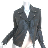 Malibu Road Prince Leather Motorcycle Jacket Black Size Medium