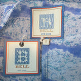 Bell Kaftan Midi Dress Blue Paisley Print Cotton-Silk Size Small NEW