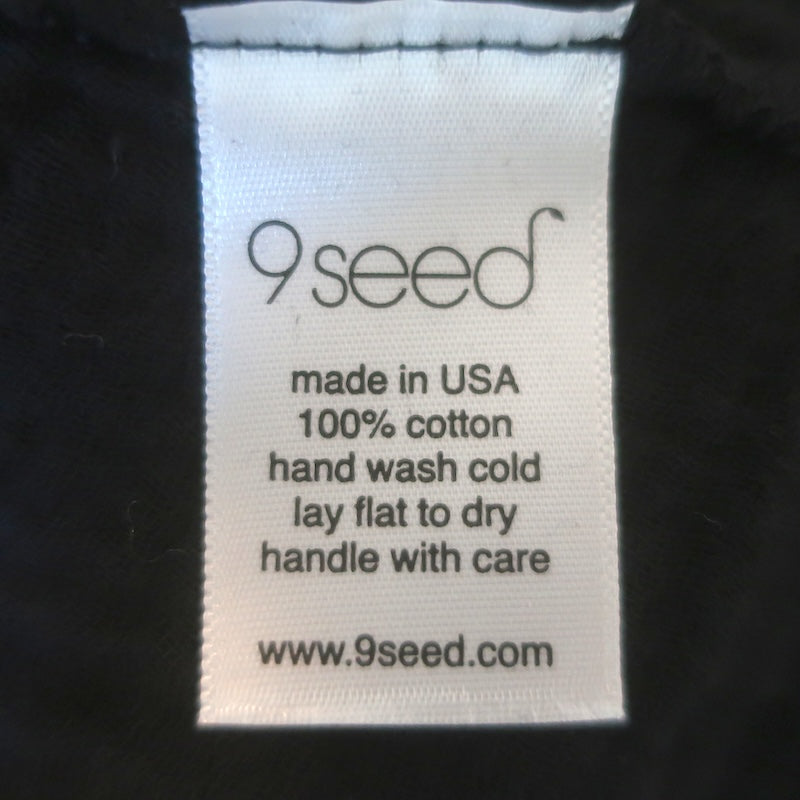 9seed Tunisia Short Sleeve Cover-Up Midi Dress Black Cotton Gauze One Size