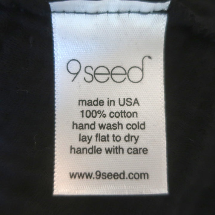 9seed Tunisia Short Sleeve Cover-Up Midi Dress Black Cotton Gauze One Size