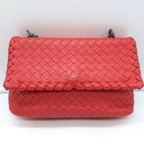 Bottega Veneta Olimpia Intrecciato Leather Small Crossbody Bag Red