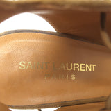 Saint Laurent Babies lace-up open-toe sandals in tan suede, pre-owned authentic designer heels