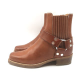 RE/DONE Cavalry Harness Boots Caramel Burnished Leather Size 38